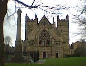 Cathedral behind the War Memorial