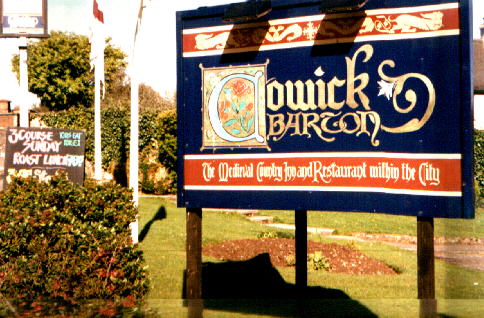 The Cowick Barton Inn Sign