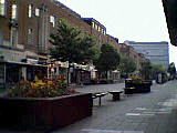 Exeter High Street dating from the 1950's, partly pedestrianised in the 1980's